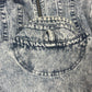 Vintage Nike Challenge Court Acid Washed Denim Jeans Jacket Tennis Andre Agassi John McEnroe Size M Made in Hong Kong