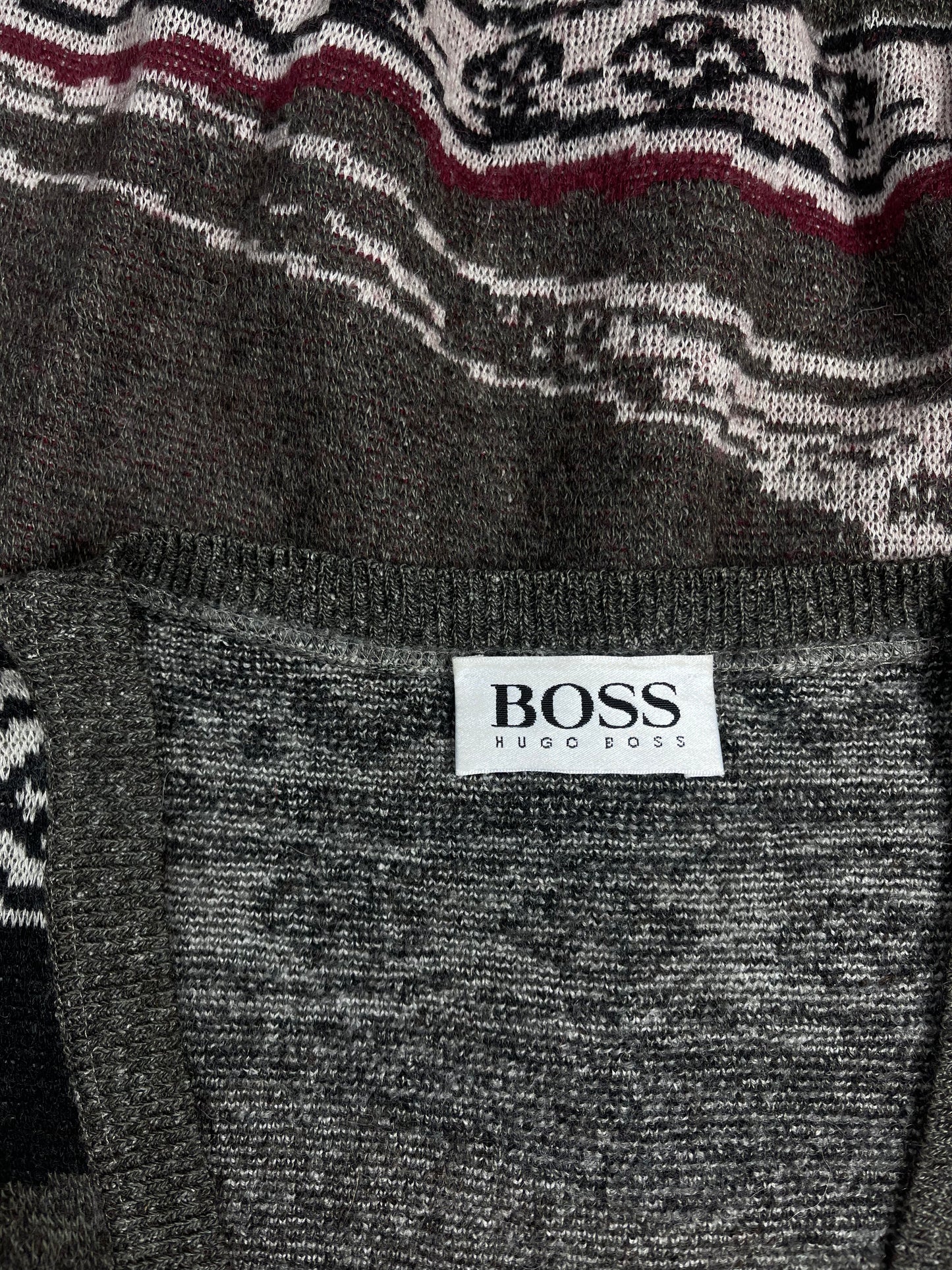 Vintage 80's Hugo Boss Ski Cardigan Made in West Germany Size M Virgin Wool