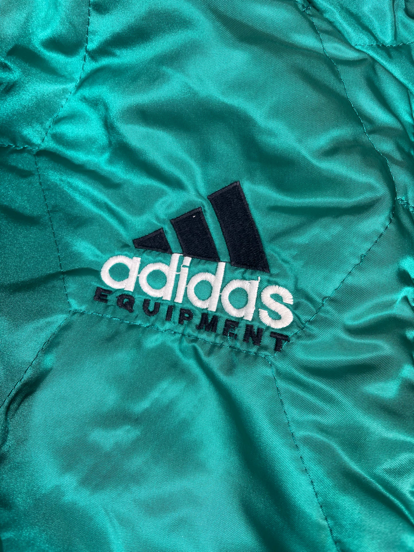 Vintage 90's Adidas Equipment Parka Jacket Coat Quilted Green Size L-XL