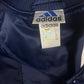 Vintage Adidas 2000 New York NY Baggy Thick Varsity Bomber Jacket College Baseball Jacket Navy Blue Shiny Size M-L