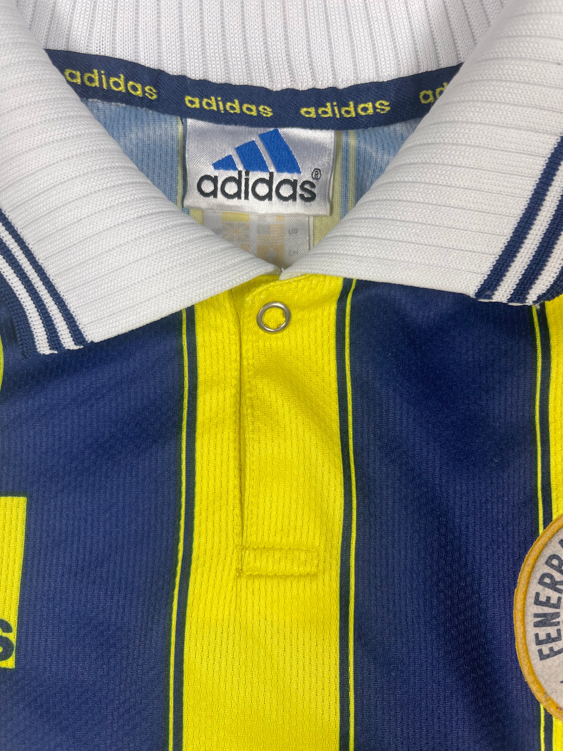 Vintage Fenerbahce Adidas 1998 - 1999 Home Football Shirt Proton 5 * 5 Yellow Blue White Size XL Label