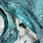 Y2K Just Cavalli Pants Trousers Jeans Shiny Snake Skin Pattern in Turquoise Shades Made in Italy Roberto Cavalli