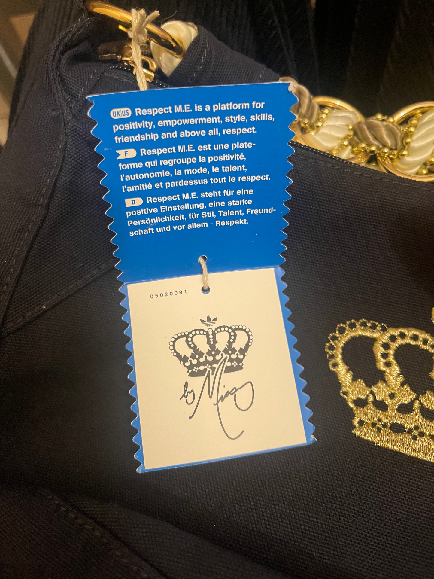 Y2K New Adidas Missy Elliott Respect M.E. RH Sea Bag Cotton Dark Navy  BNWT NOS Deadstock