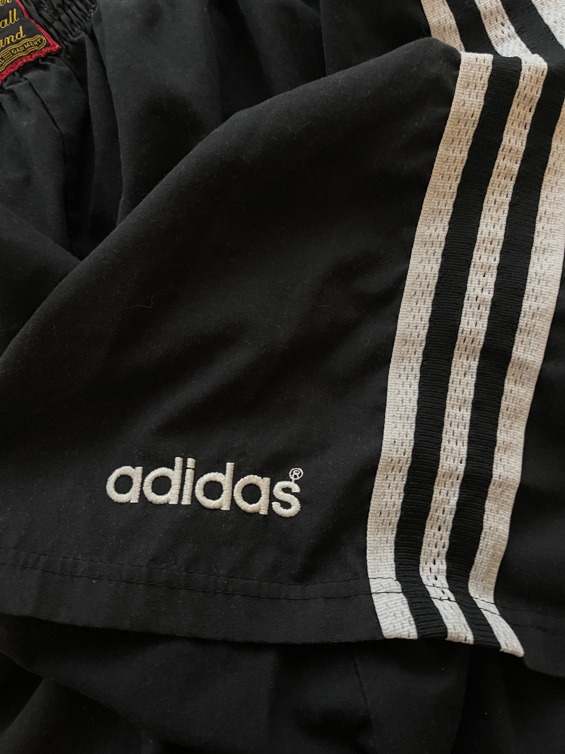 Vintage Germany Deutschland Adidas Home Football Shorts 1996 - 1997 Euro '96 Black Size XL Made in England