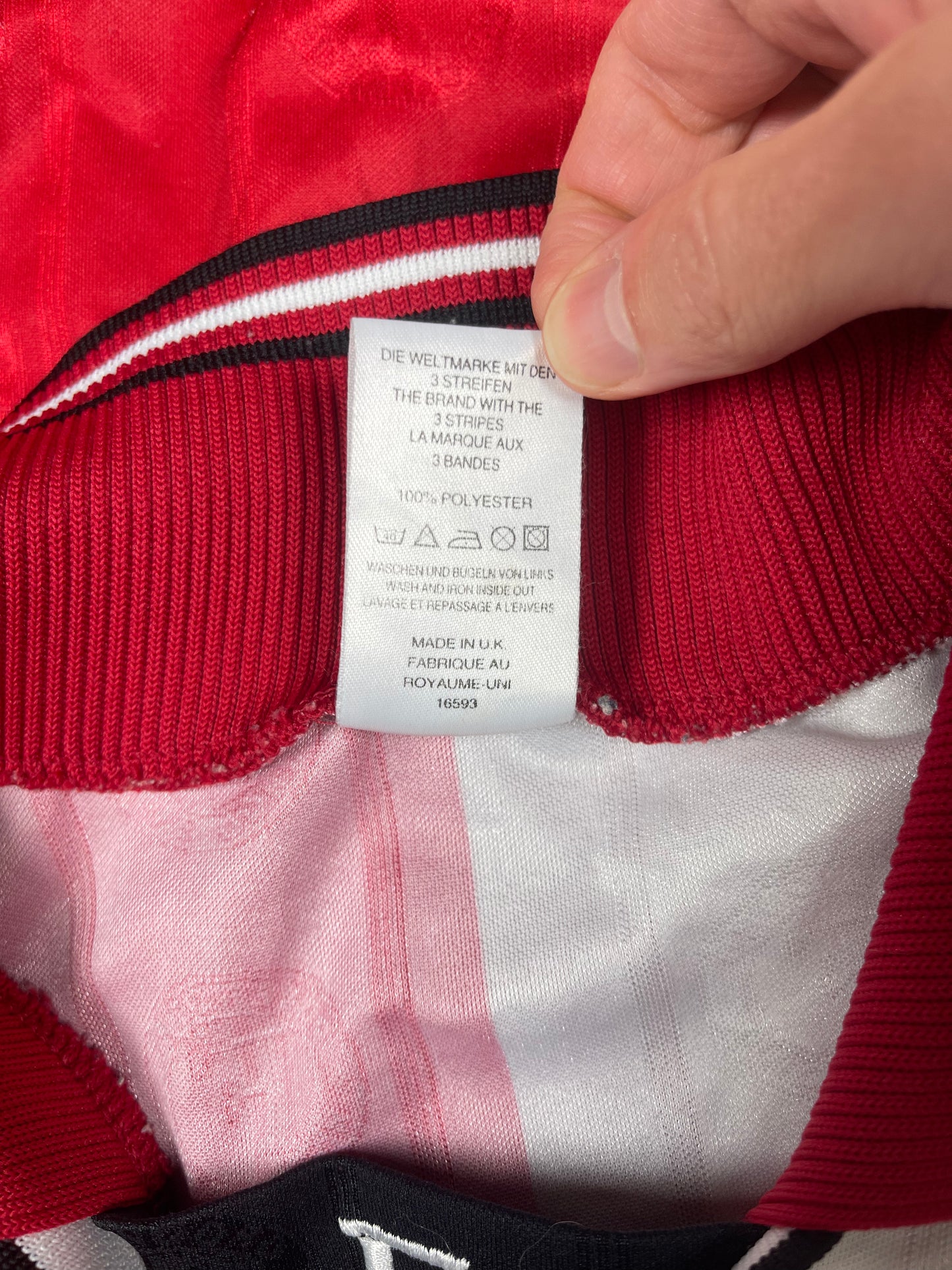 Vintage Feyenoord Rotterdam Adidas 1997 - 1998 Home Football Shirt Stad Rotterdam Verzekeringen Made in UK Size L