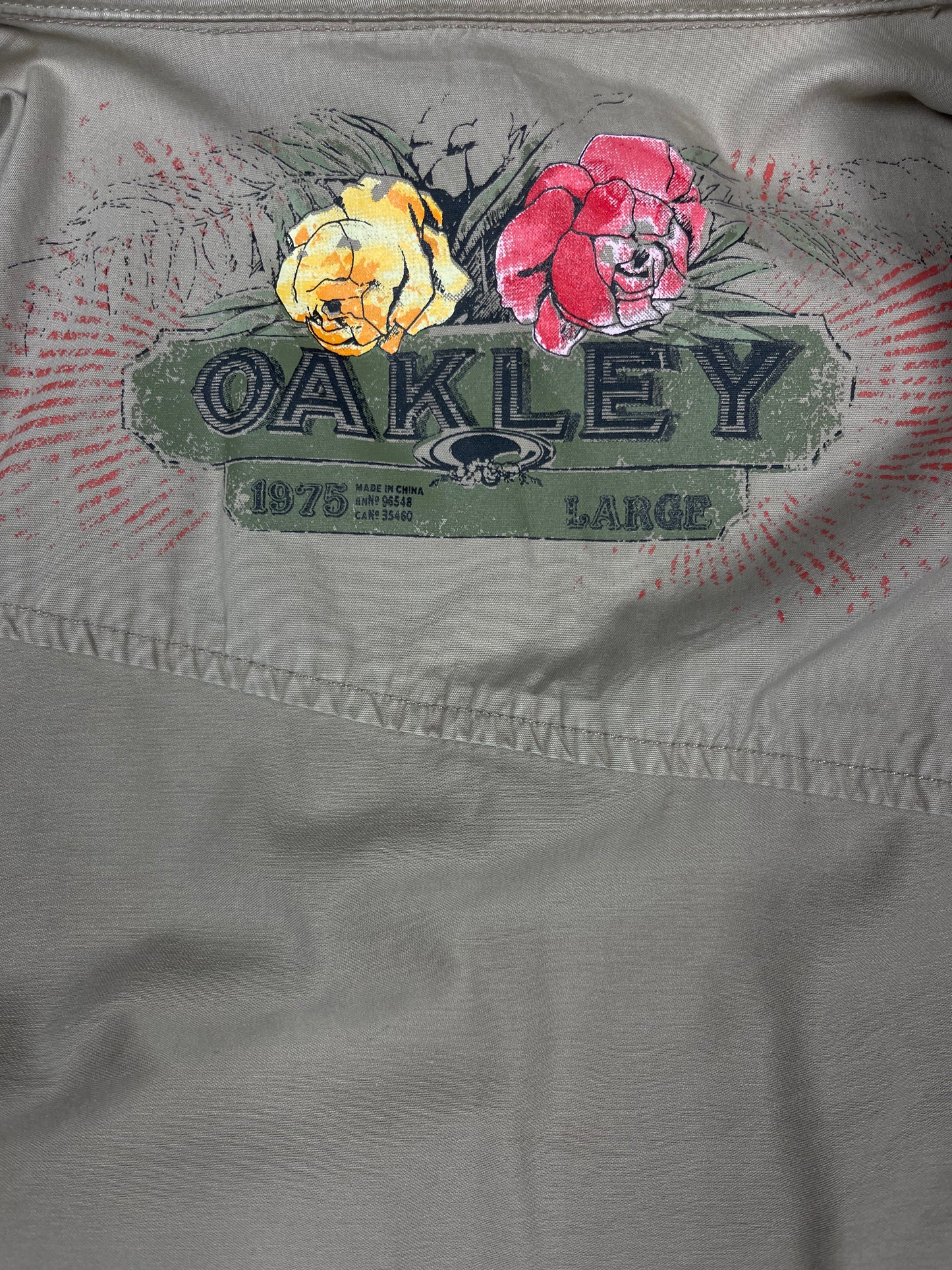 Y2K Oakley Taupe Army Style Jacket Size L Cotton