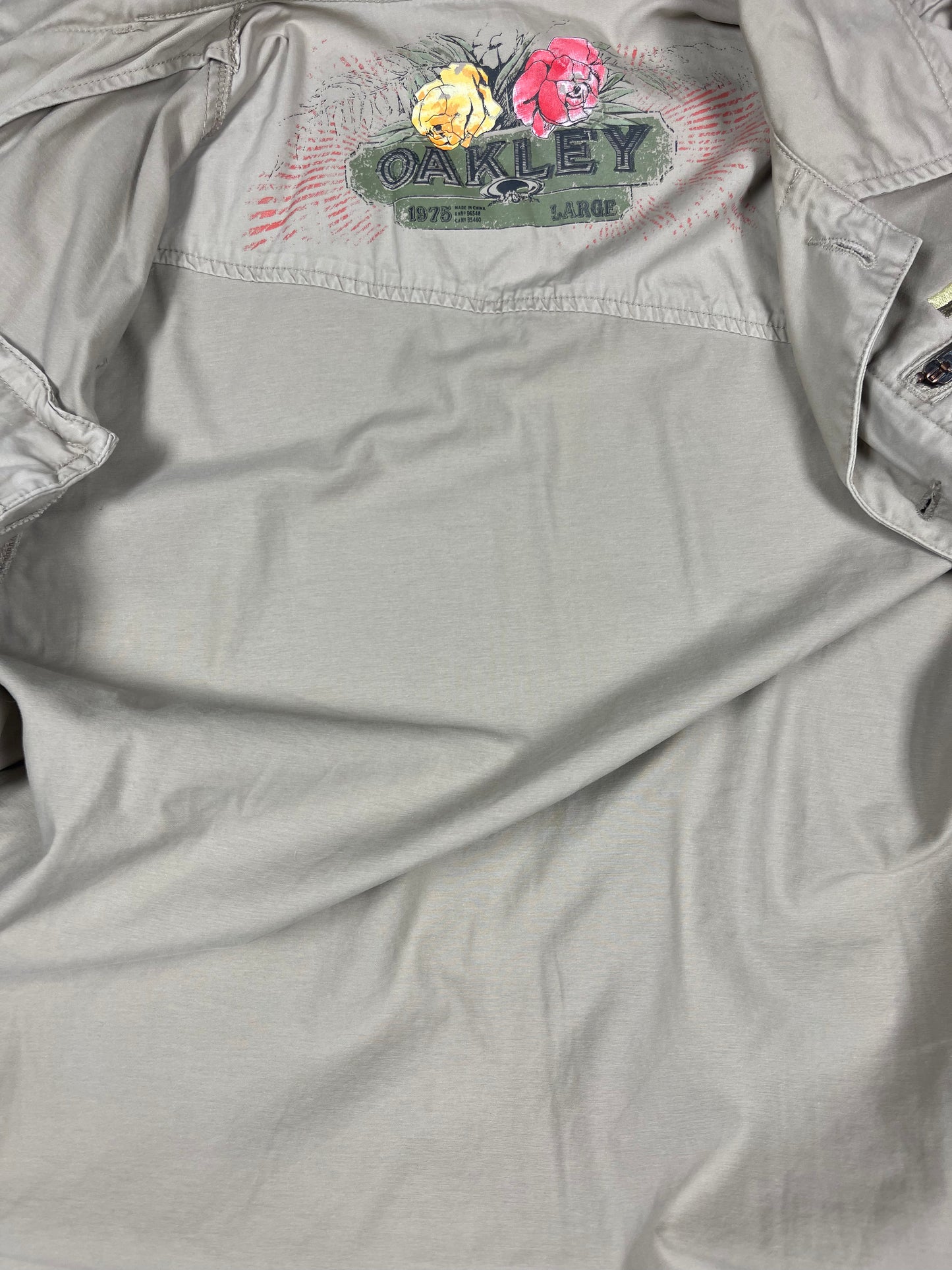 Y2K Oakley Taupe Army Style Jacket Size L Cotton