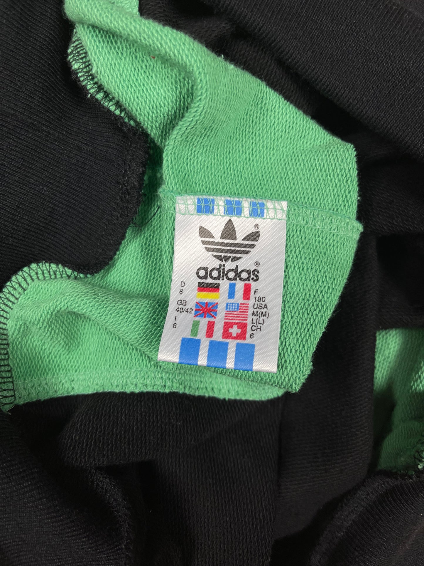 Vintage 90's Adidas Trefoil Sweatshirt Crew Neck Green Red Black Blue Size M