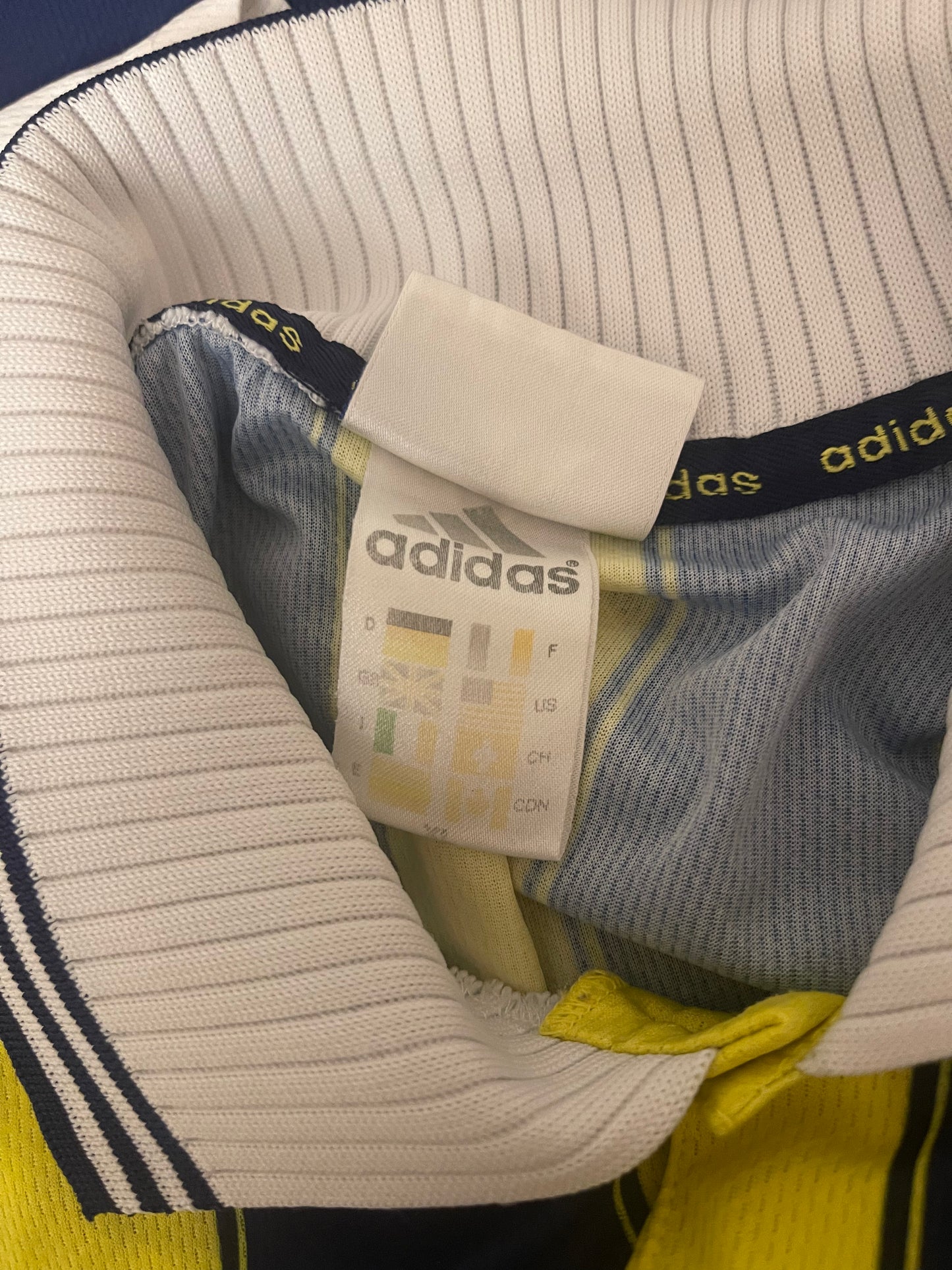 Vintage Fenerbahce Adidas 1998 - 1999 Home Football Shirt Proton 5 * 5 Yellow Blue White Size XL