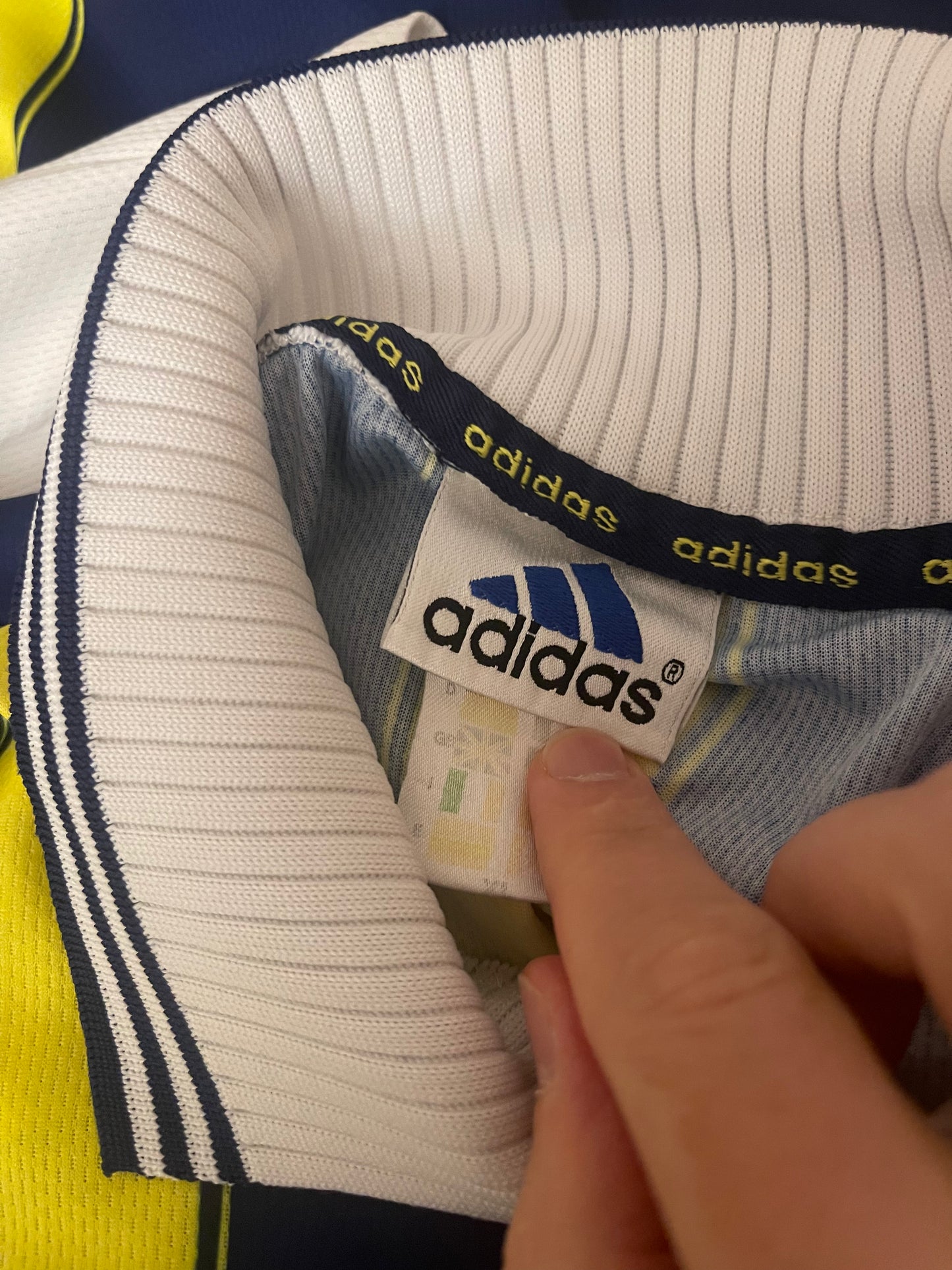 Vintage Fenerbahce Adidas 1998 - 1999 Home Football Shirt Proton 5 * 5 Yellow Blue White Size XL