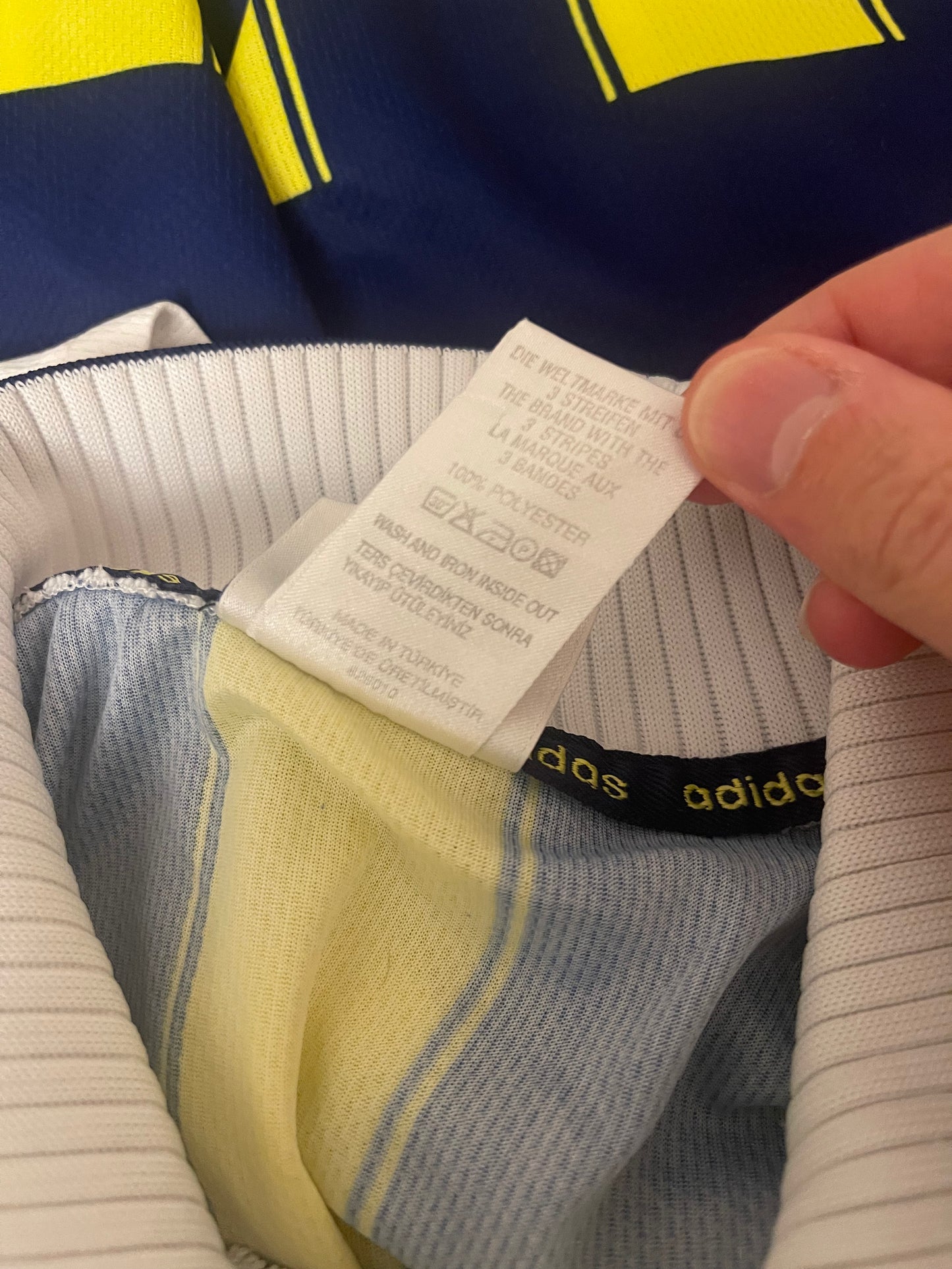 Vintage Fenerbahce Adidas 1998 - 1999 Home Football Shirt Proton 5 * 5 Yellow Blue White Size XL