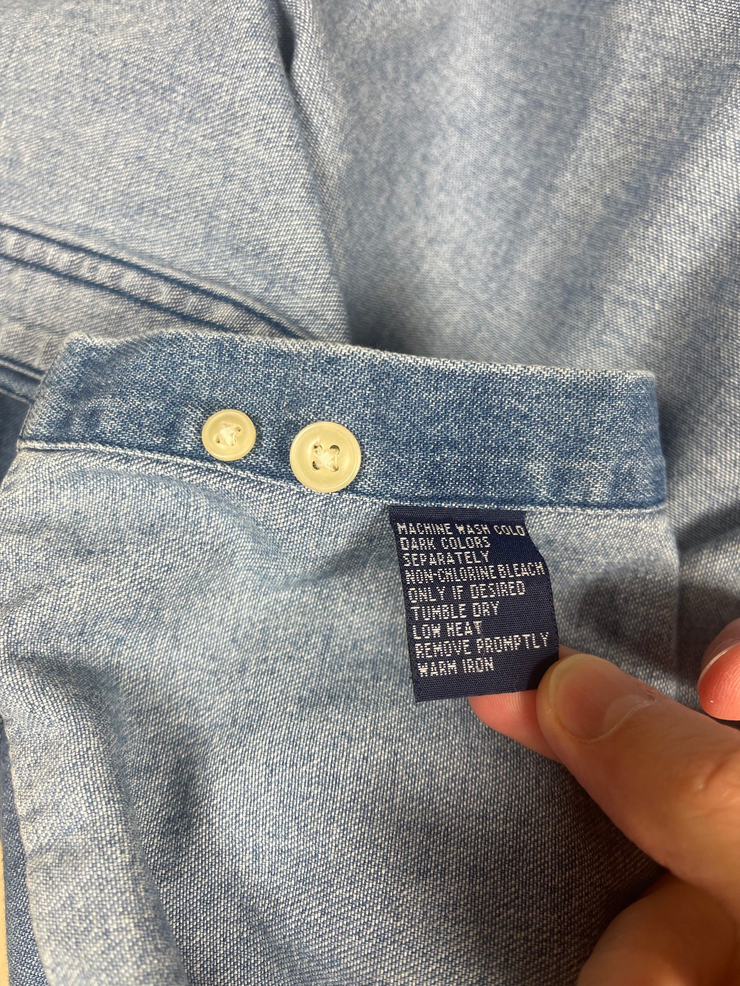 Vintage 90's Ralph Lauren Chaps Denim Shirt Size S - M Cotton