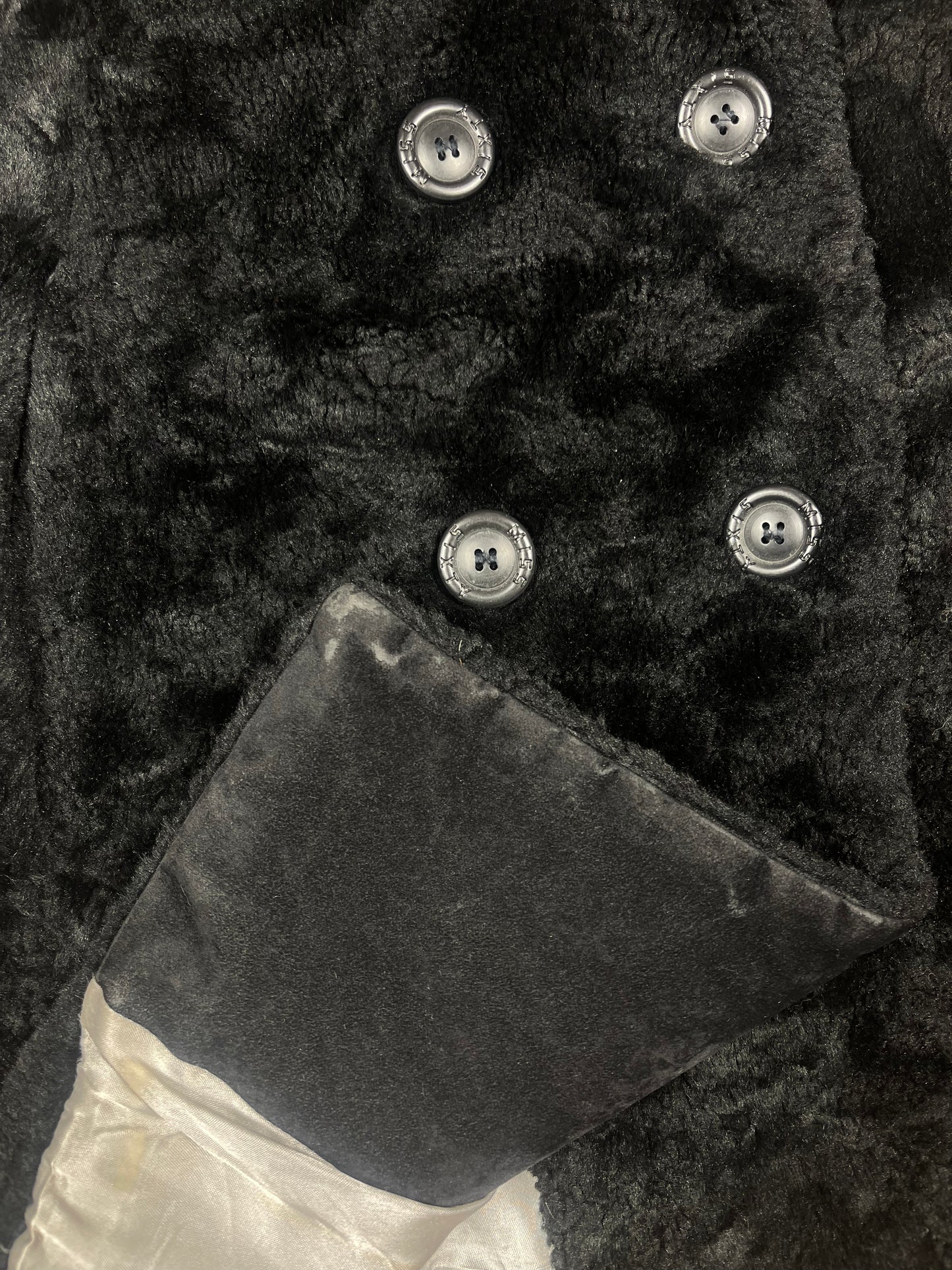 Vintage Y2K Miss Sixty Faux Fur Coat Fluffy Made in Italy Acrylic Nylon Acetate Viscose Size S-M