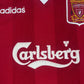 Vintage Liverpool Adidas 1995 - 1996 Home Football Shirt Carlsberg Red Size L