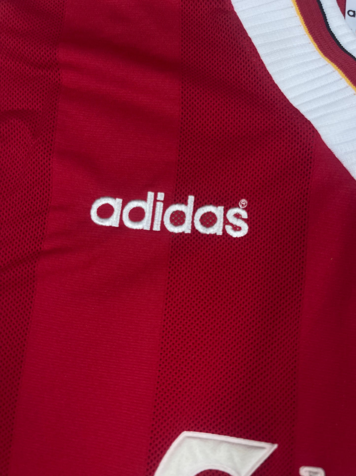 Vintage Liverpool Adidas 1995 - 1996 Home Football Shirt Carlsberg Red Size L