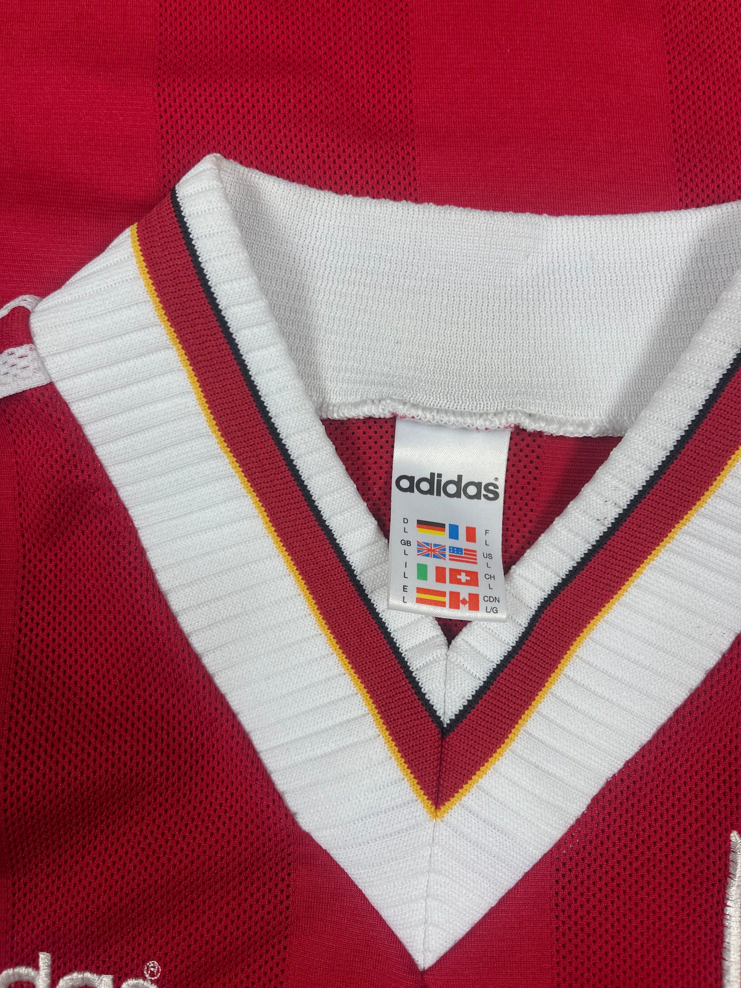 Vintage Liverpool Adidas 1995 - 1996 Home Football Shirt Carlsberg Red Size L