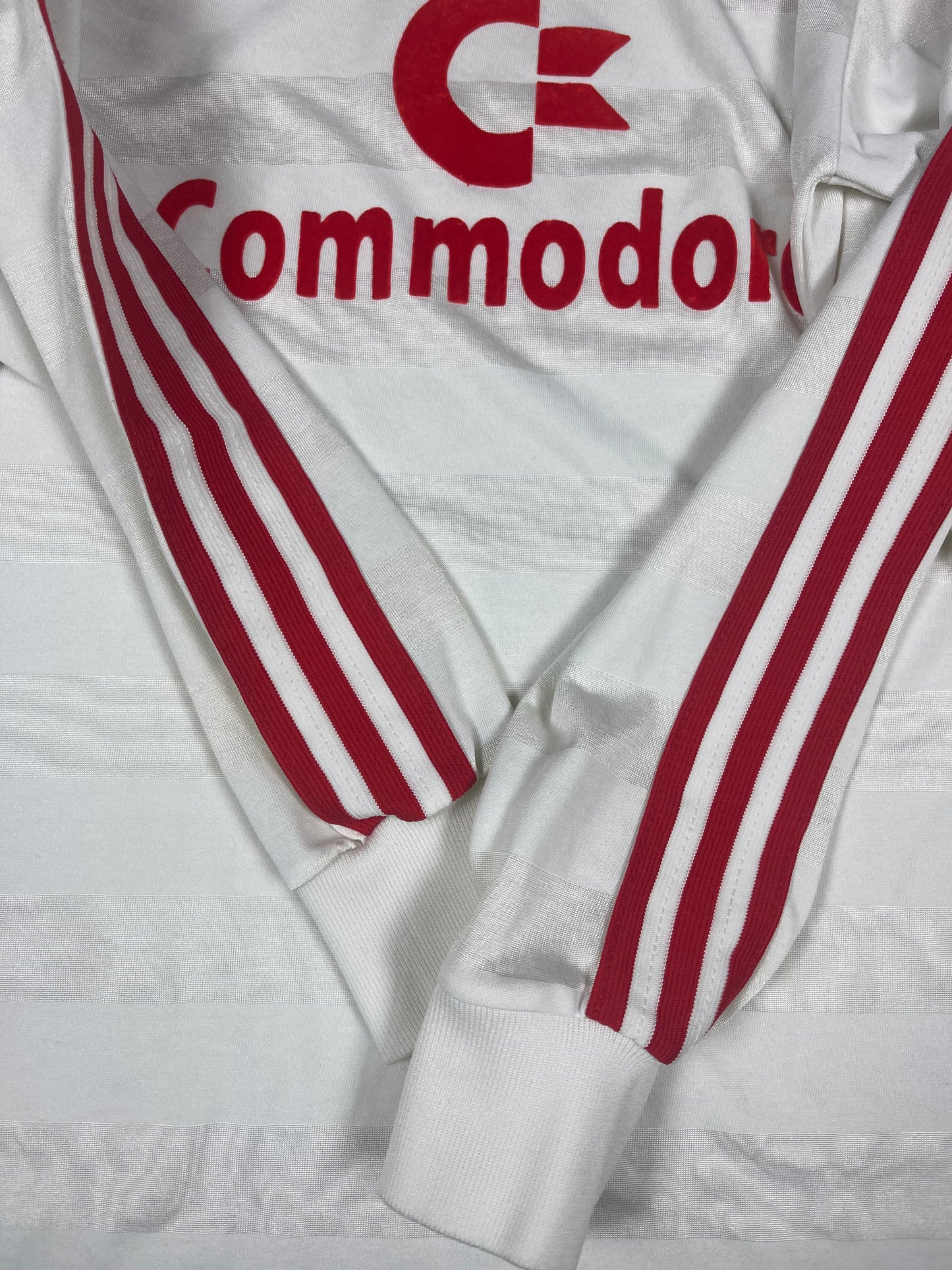 Vintage Bayern Munchen Adidas 1984 - 1986 Away Football Soccer Shirt Made in West Germany Size S  Commodore White