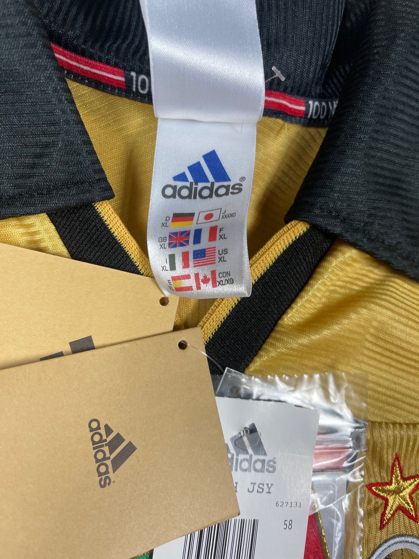 BNWT New Vintage Authentic AC Milan Adidas 1999 - 2000 Fourth Football Shirt Anniversary Centenary 1899 1999 OPEL Size XL Made in Italy Gold Climalite Deadstock