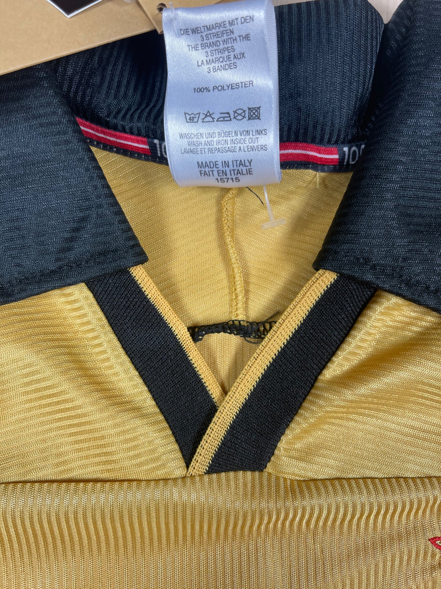 BNWT New Vintage Authentic AC Milan Adidas 1999 - 2000 Fourth Football Shirt Anniversary Centenary 1899 1999 OPEL Size XL Made in Italy Gold Climalite Deadstock