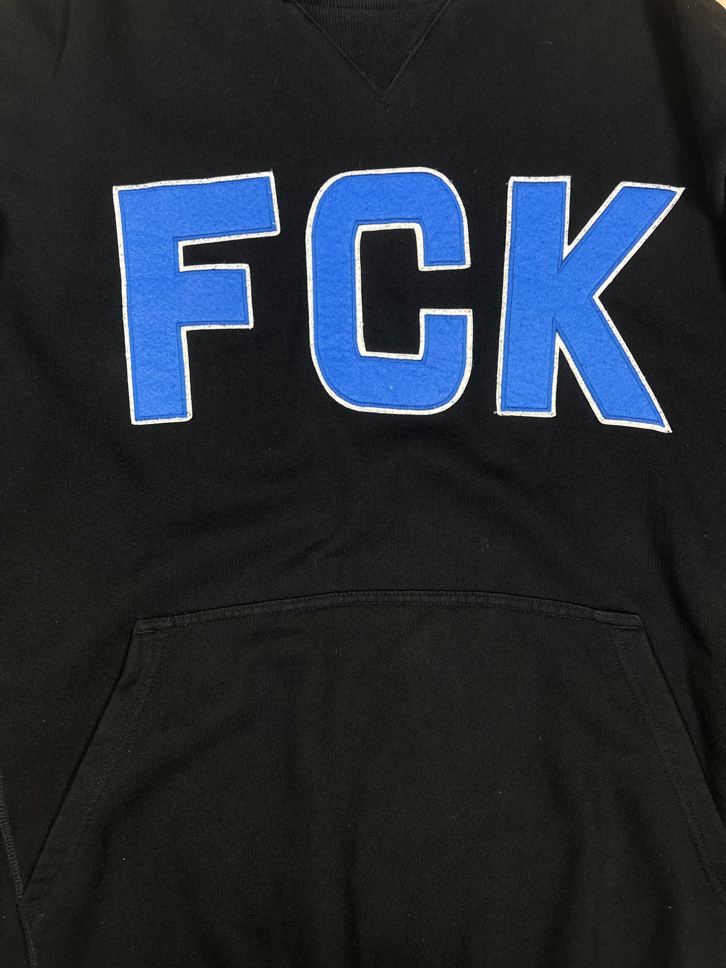 FCK FC Københahavn Copenhagen Kappa 2008 - 2009 Hoodie Heavy Cotton Hooded Sweat Top Size L Black