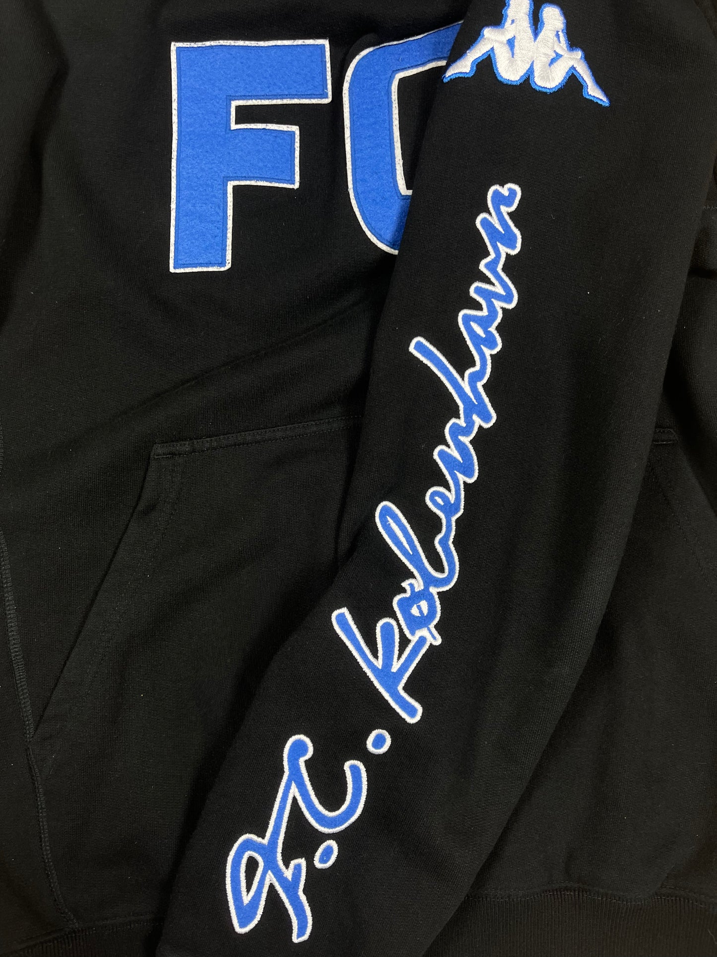 FCK FC Københahavn Copenhagen Kappa 2008 - 2009 Hoodie Heavy Cotton Hooded Sweat Top Size L Black