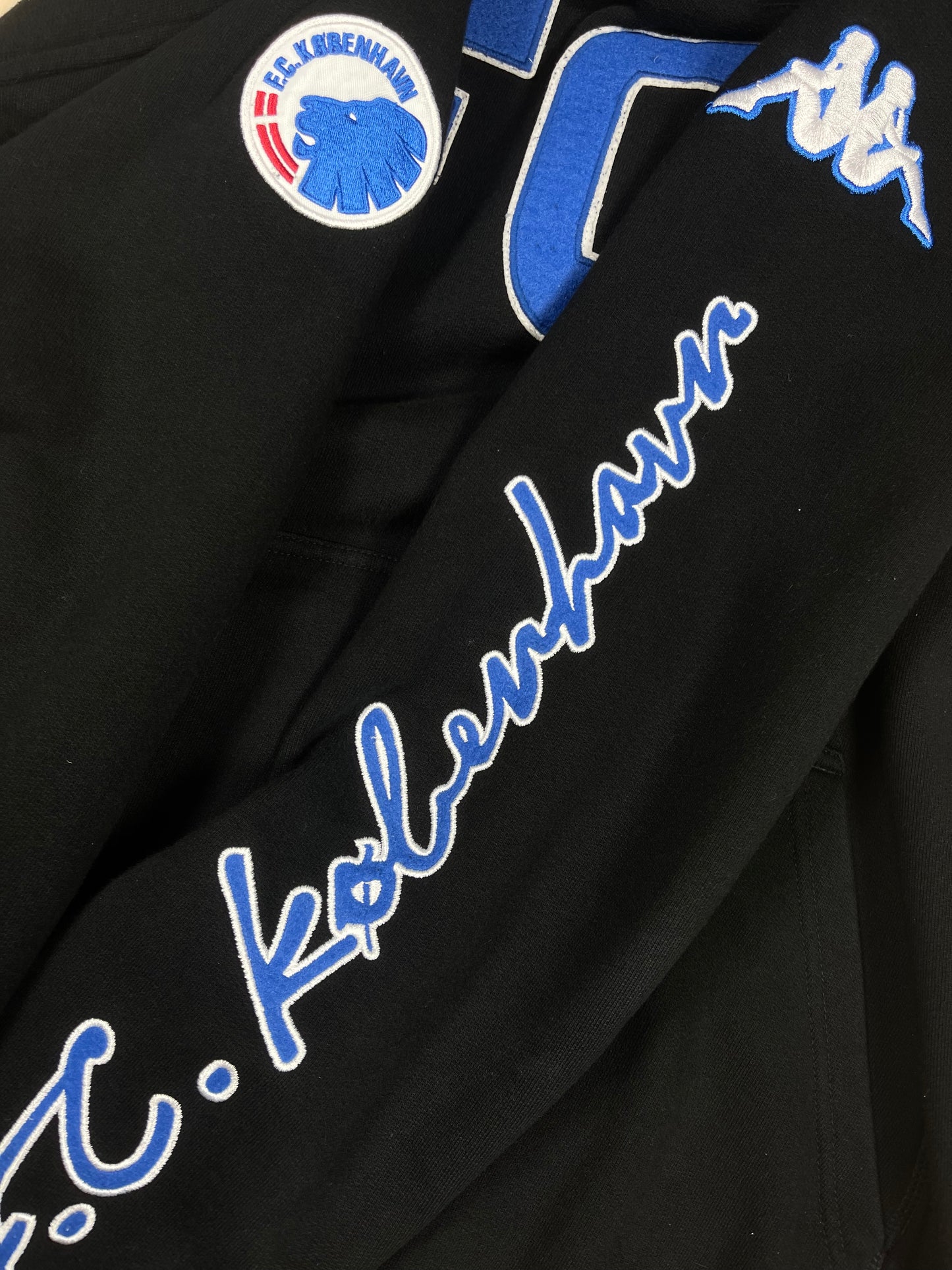 FCK FC Københahavn Copenhagen Kappa 2008 - 2009 Hoodie Heavy Cotton Hooded Sweat Top Size L Black