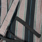 80's Vintage Kenzo Paris Wrap Blouse Made in France Multi Stripe Print Size S Cotton Blue Grey Taupe