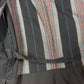 80's Vintage Kenzo Paris Wrap Blouse Made in France Multi Stripe Print Size S Cotton Blue Grey Taupe