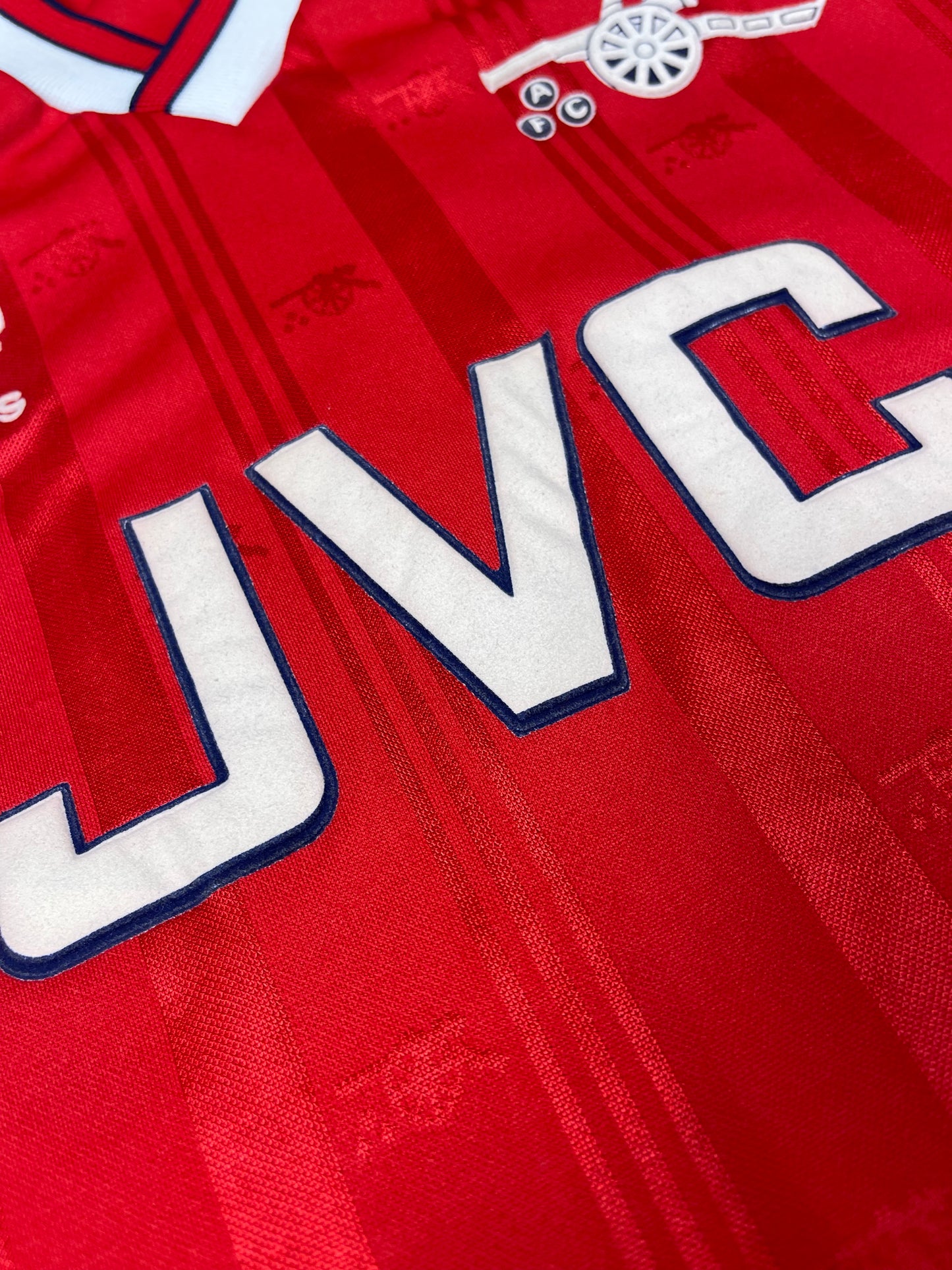 Vintage Authentic Arsenal Adidas 1988 - 1990 Home Football Shirt JVC Red White Made in UK Size S