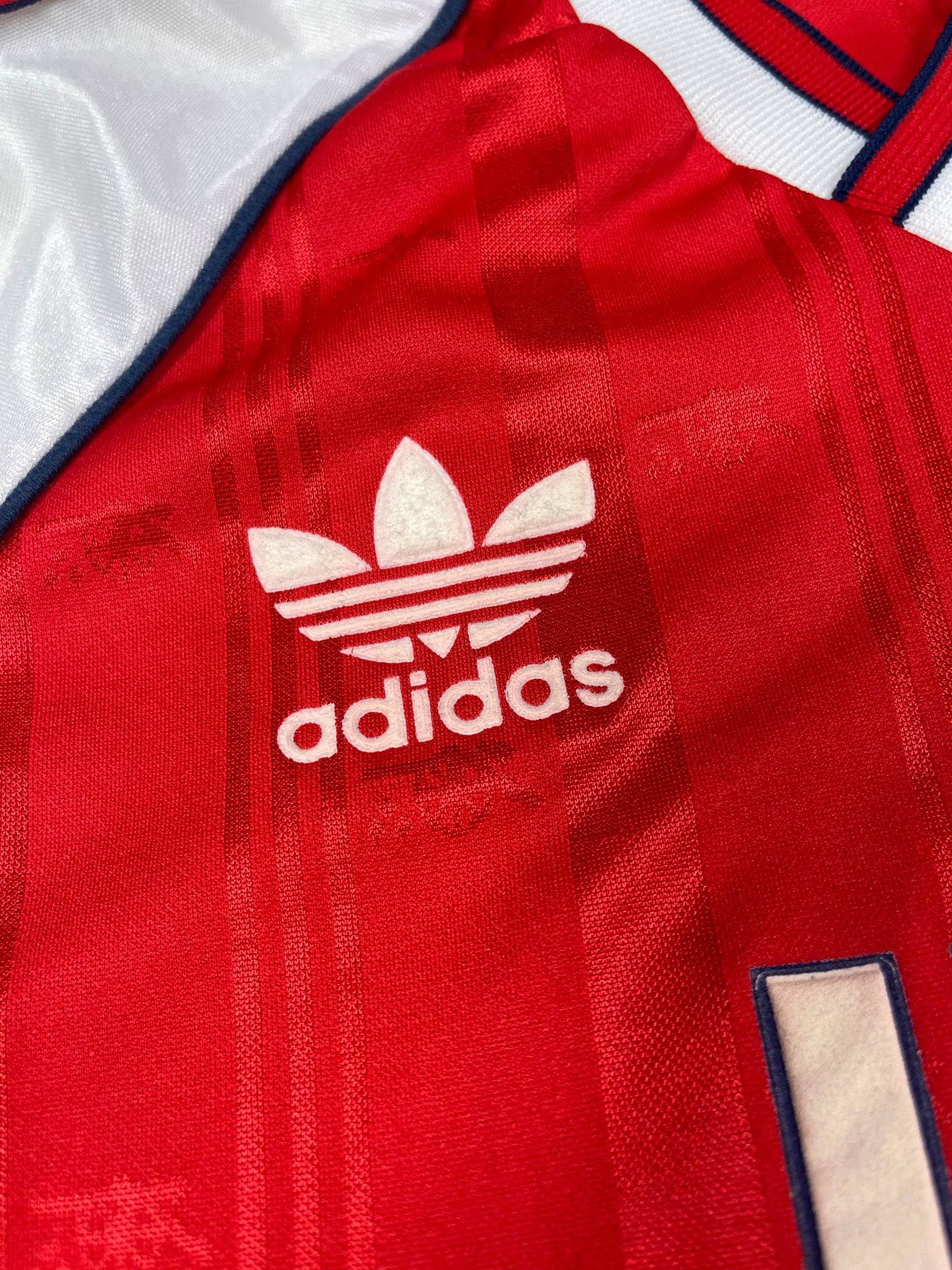 Vintage Authentic Arsenal Adidas 1988 - 1990 Home Football Shirt JVC Red White Made in UK Size S