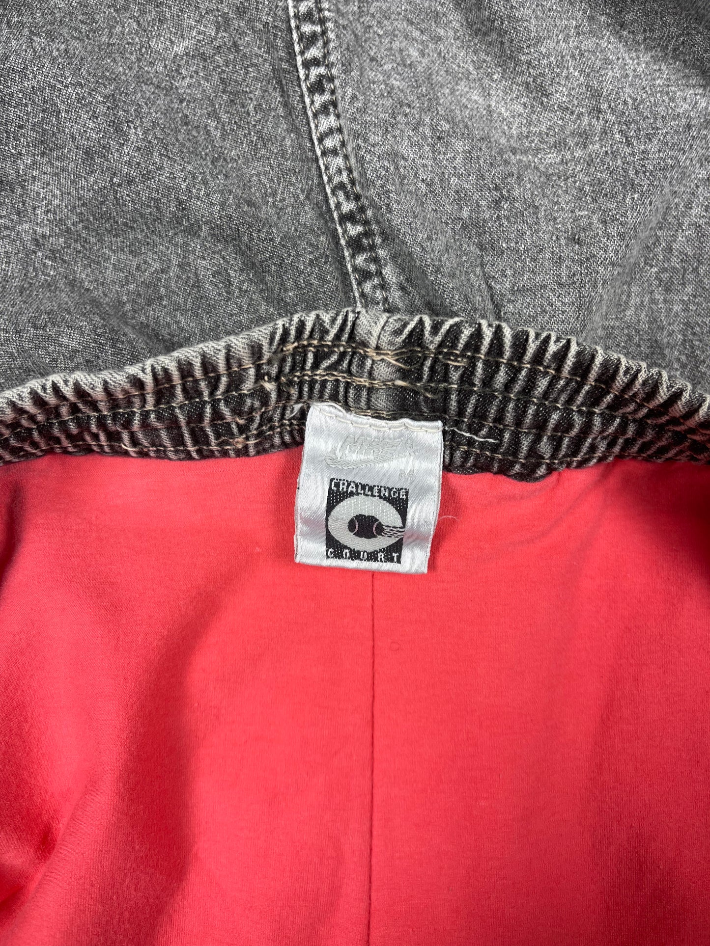 Vintage 80's 90's Nike Challenge Court Shorts Denim Jeans Acid Washed With Leggins Attached Andre Agassi Size M