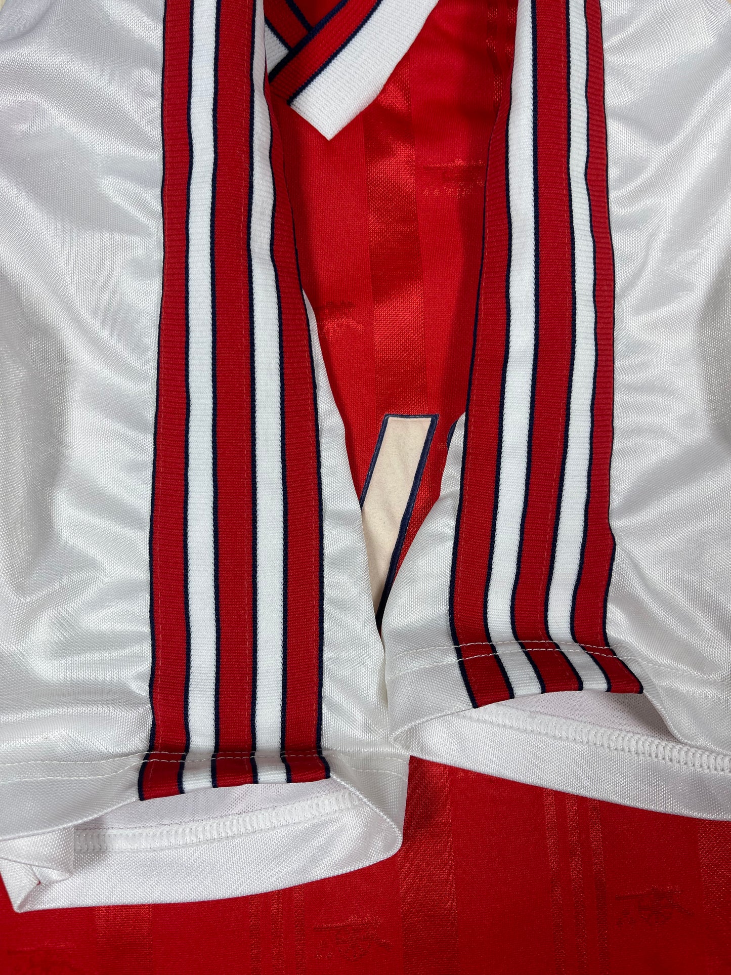 Vintage Authentic Arsenal Adidas 1988 - 1990 Home Football Shirt JVC Red White Made in UK Size S