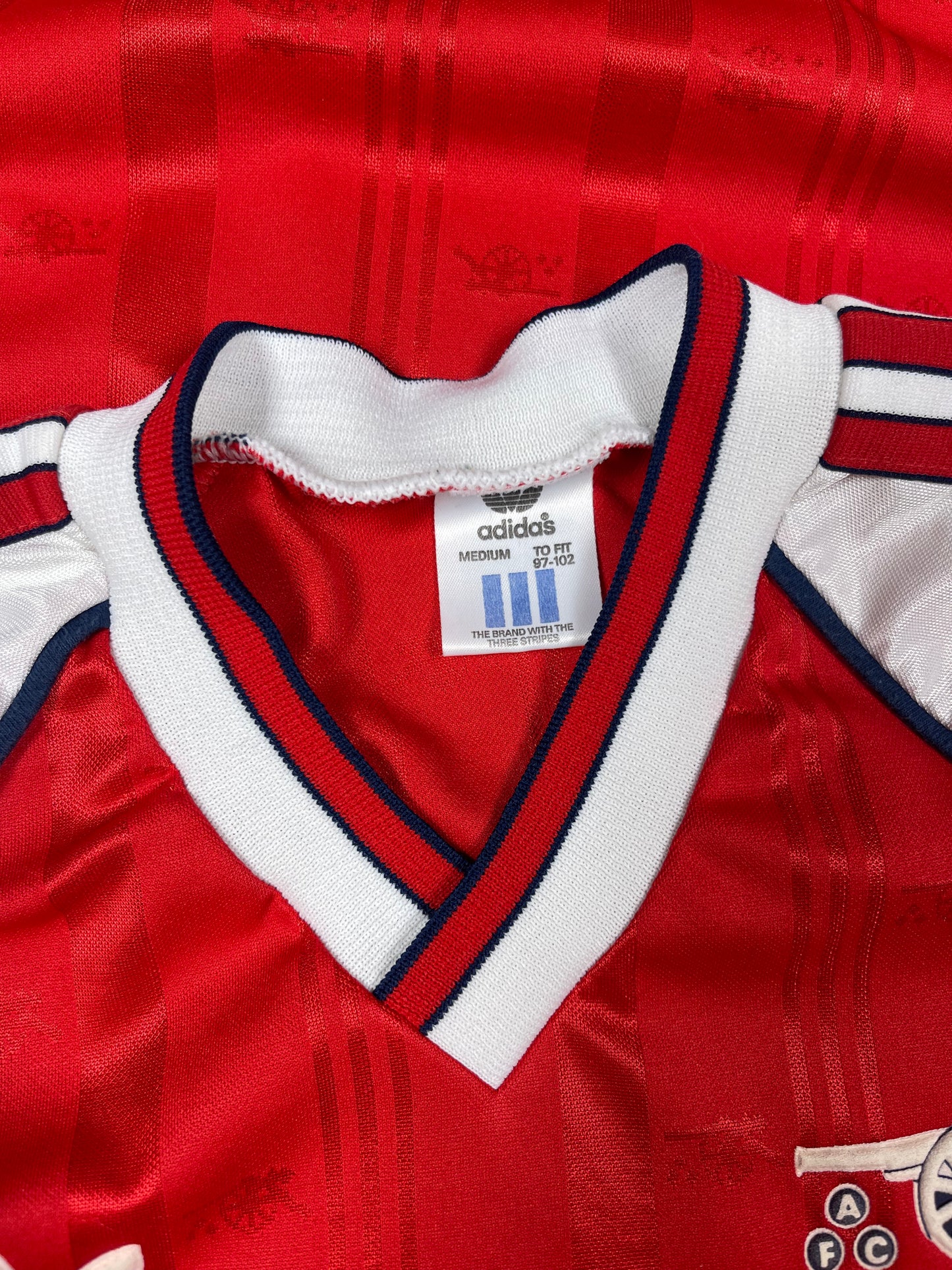 Vintage Authentic Arsenal Adidas 1988 - 1990 Home Football Shirt JVC Red White Made in UK Size S