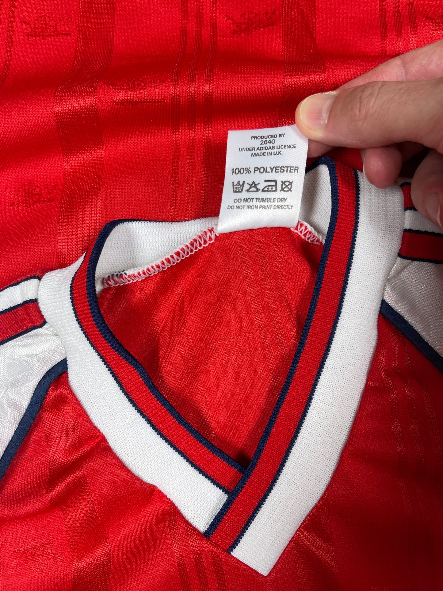 Vintage Authentic Arsenal Adidas 1988 - 1990 Home Football Shirt JVC Red White Made in UK Size S