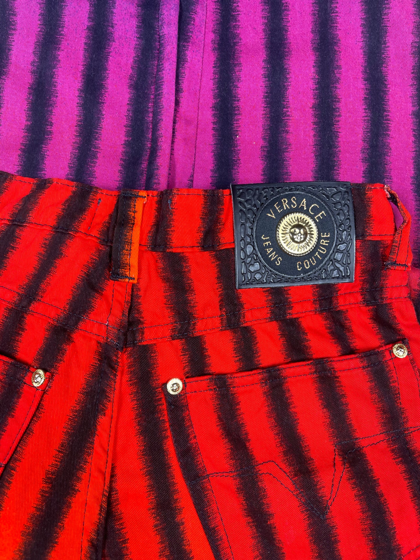 Versace Jeans Couture Pants Trousers Made in Italy Striped MultiColor Size S