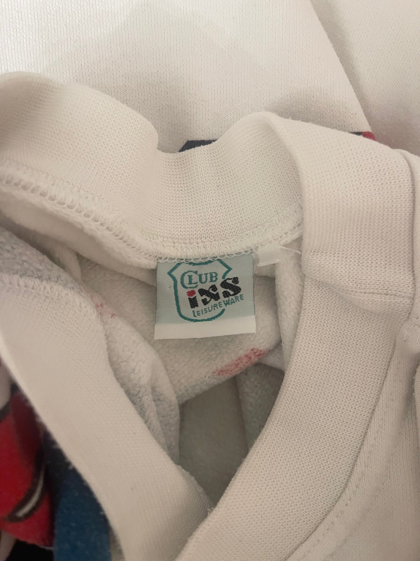 Vintage Suzuki Racing Sweatshirt White Cotton Club IXS Size L XL