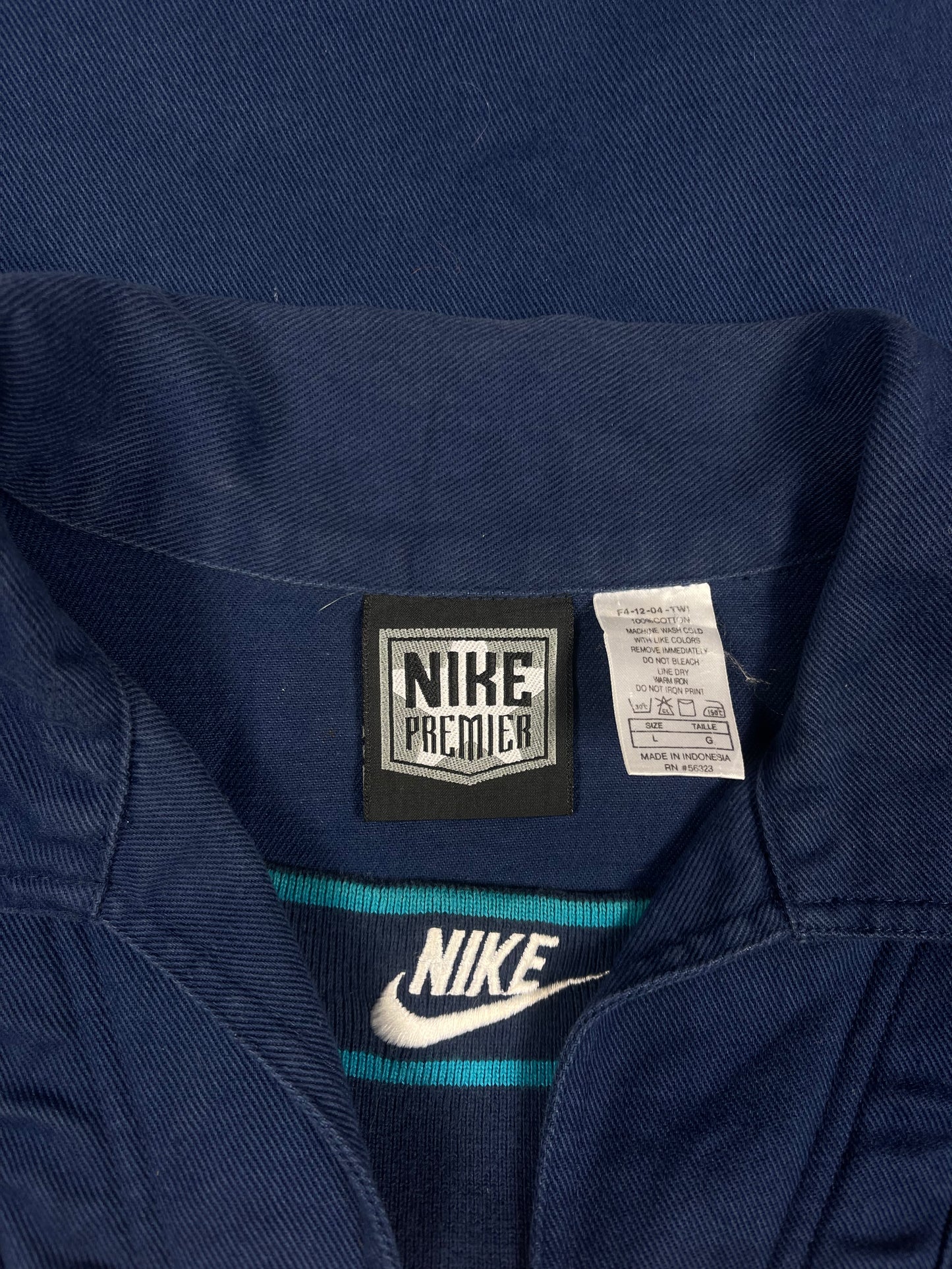 Ultra Rare Grail Archive Nike Premier Arsenal 1994 - 1995 Dril Top Sweatshirt Blue Size L Heavy Cotton