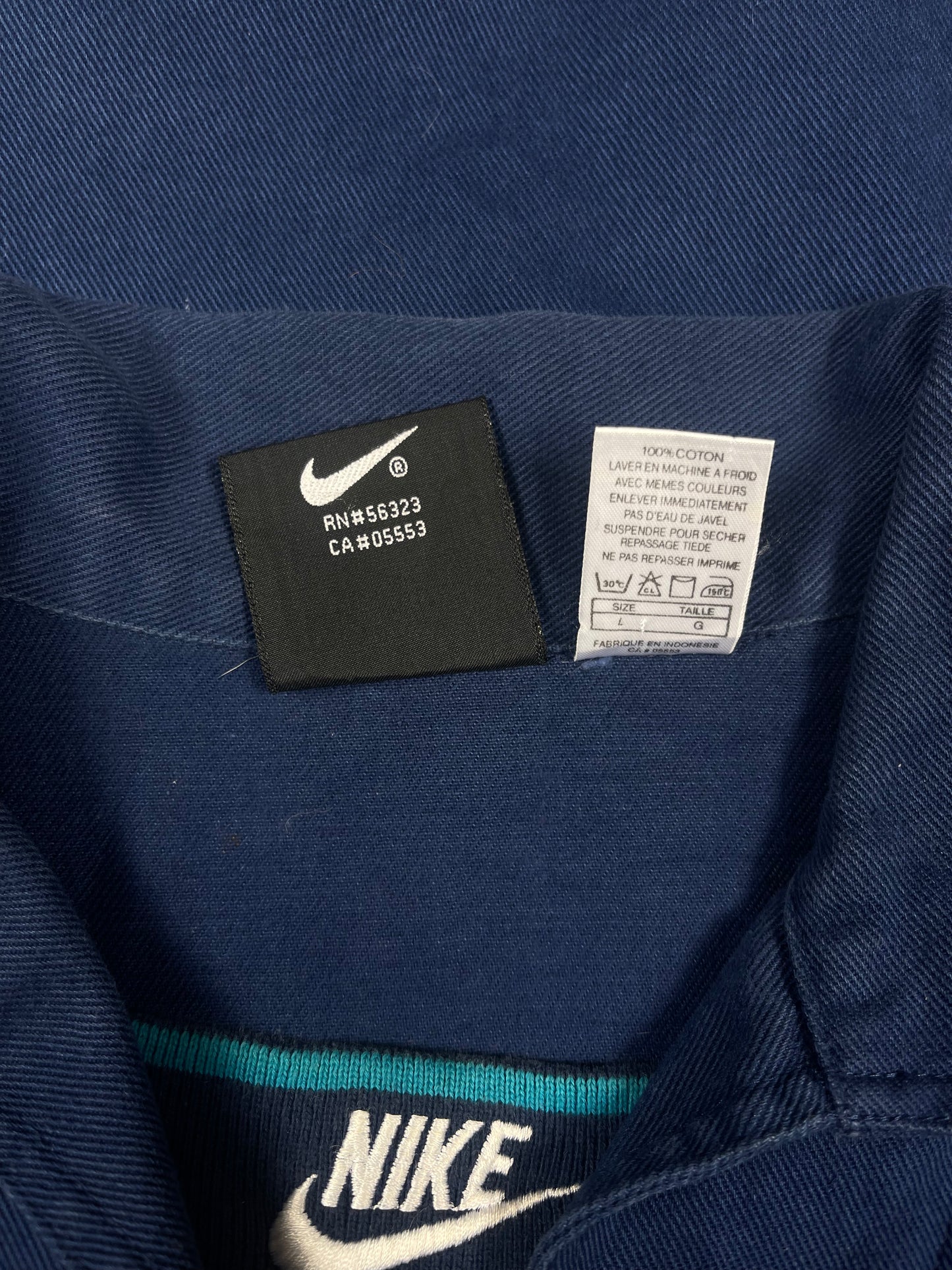 Ultra Rare Grail Archive Nike Premier Arsenal 1994 - 1995 Dril Top Sweatshirt Blue Size L Heavy Cotton