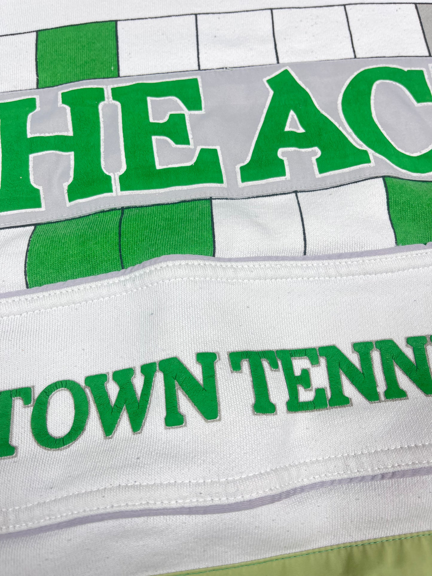 Archive Rare Classic Vintage Adidas Take Off The Aces RyeTown Tennis Club 1886 1986 Sweatshirt White Green Crew Neck