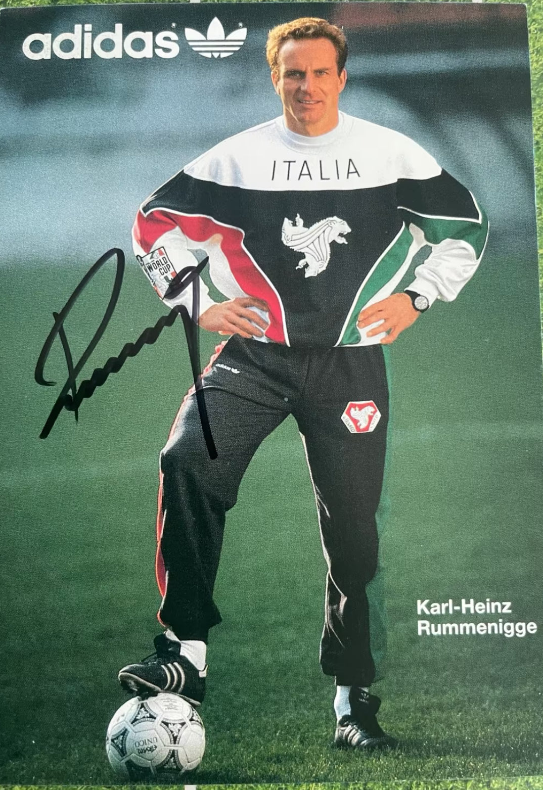 🔥⚽️🇮🇹Iconic Rare Vintage Grail 90's Adidas Coppa Del Mondo Italia 90 World Cup 1990 Sweatshirt Crewneck White Green Red  Black Size L Rummenigge