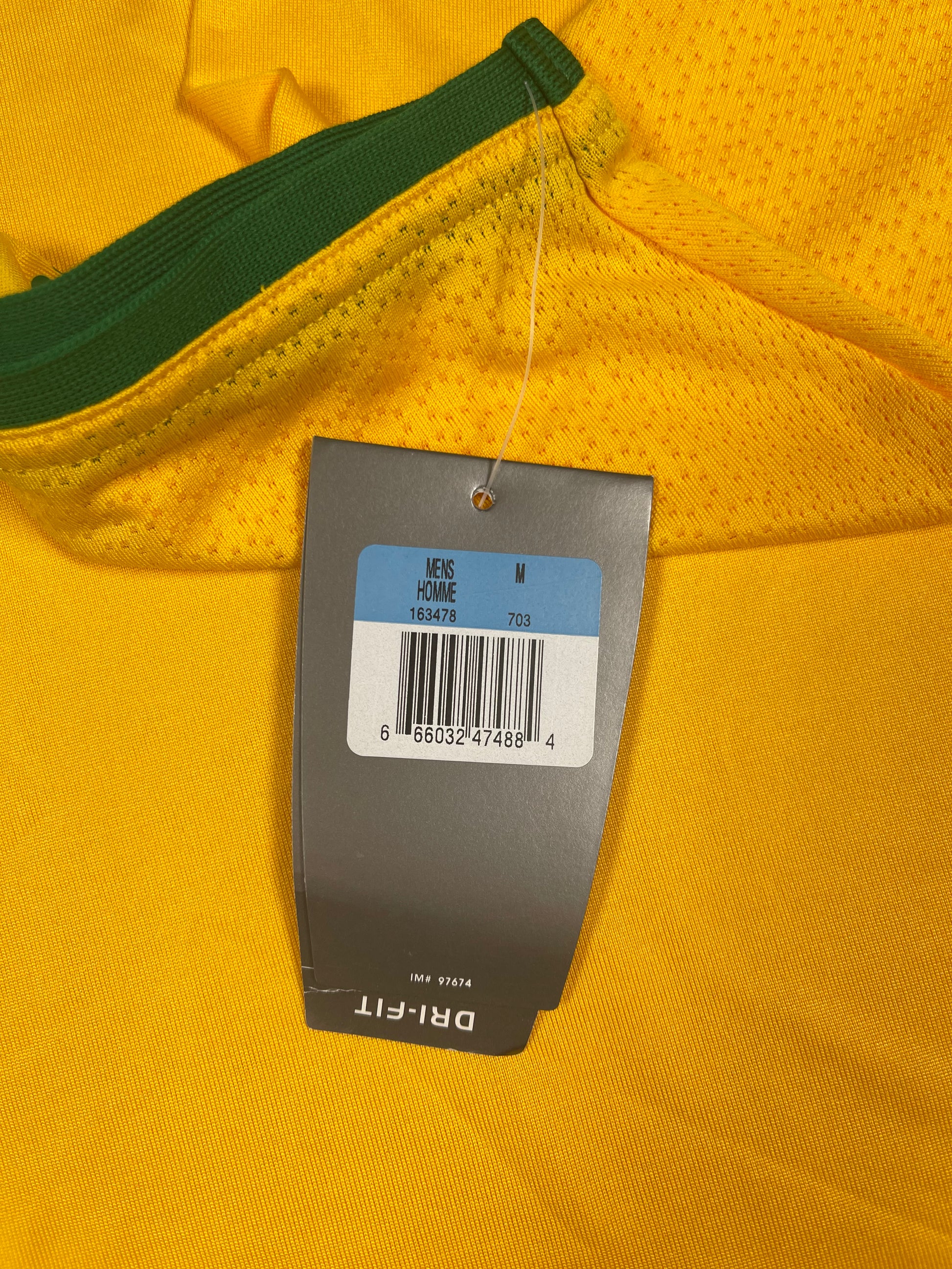 🇧🇷New Authentic Brazil Brasil Nike 2000-2001 Home Football Shirt Yellow Green DRI FIT Deadstock NOS BNWT Size M