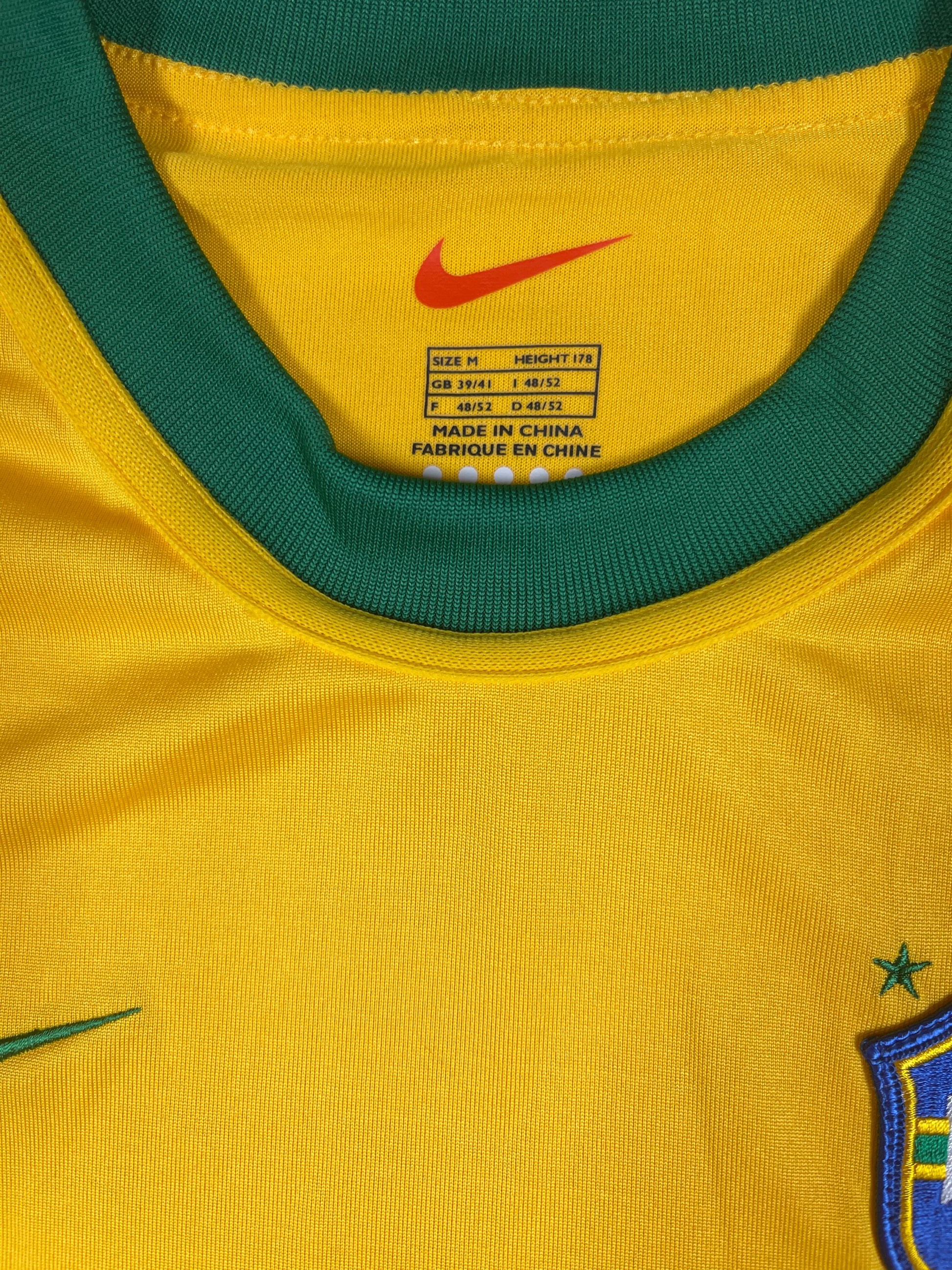 🇧🇷New Authentic Brazil Brasil Nike 2000-2001 Home Football Shirt Yellow Green DRI FIT Deadstock NOS BNWT Size M