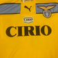 New Authentic S.S. Lazio Roma Puma Dry Cell Christian Vieri No 32 1998 - 1999 Away Third Football Shirt Size L Cirio Yellow Blue BNWT Deadstock NOS