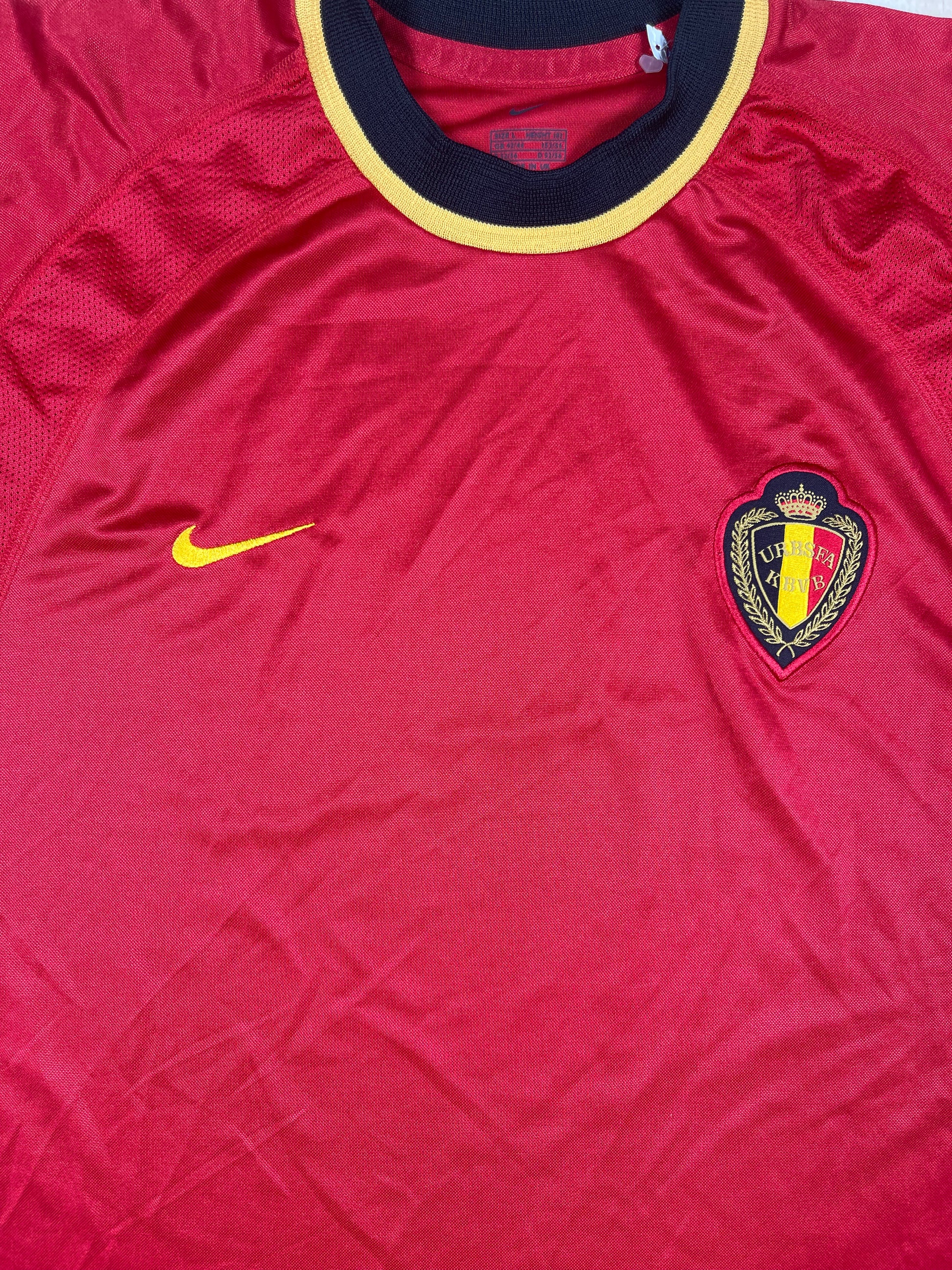 New Authentic Vintage Belgium Nike 2000 - 2001 Home Football Shirt Size L Red BNWT Deadstock NOS