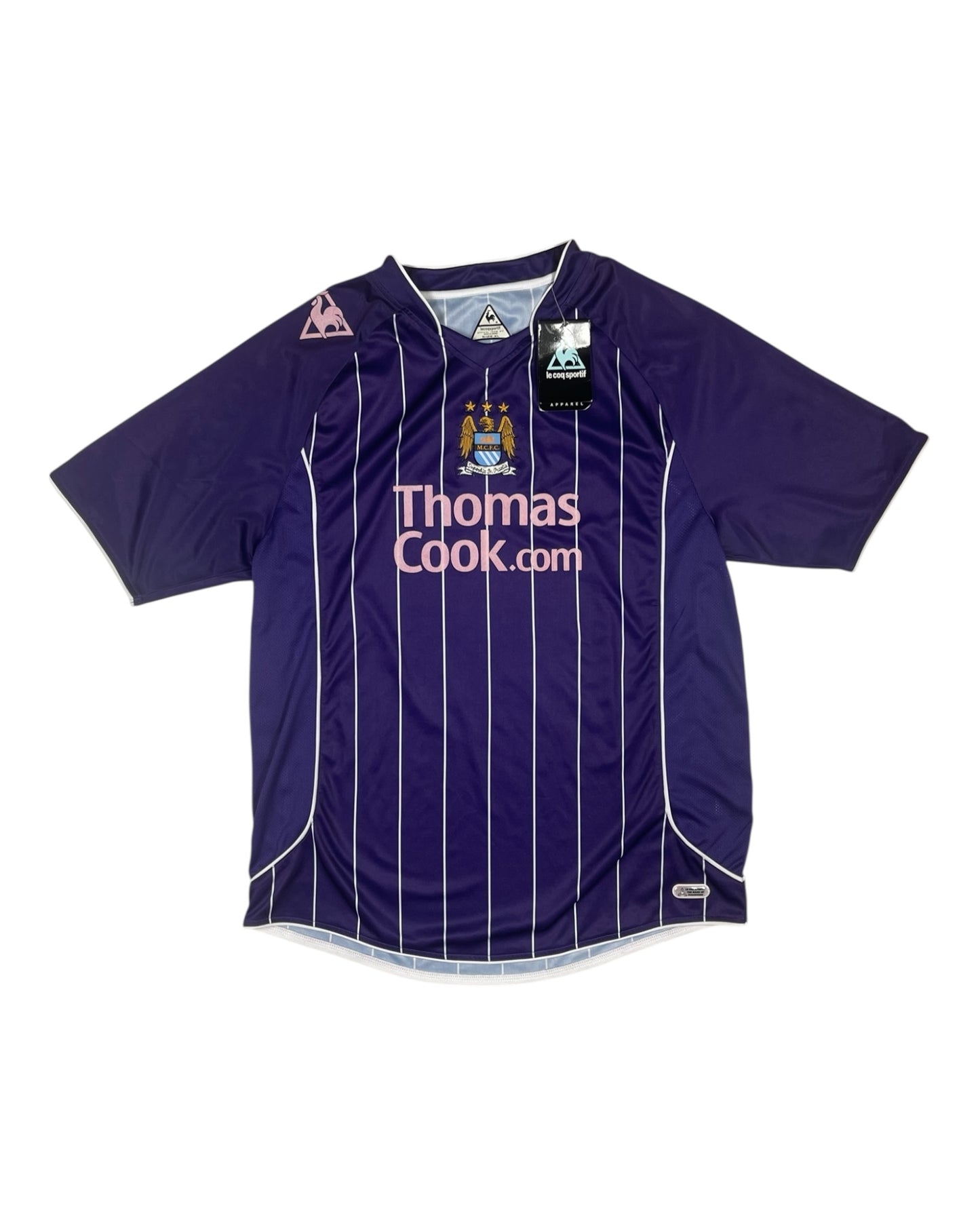 BNWT NOS Deadstock Manchester City Le Coq Sportif 2007 - 2008 Away Football Shirt Soccer Jersey Thomas Cook.Com Size XL
