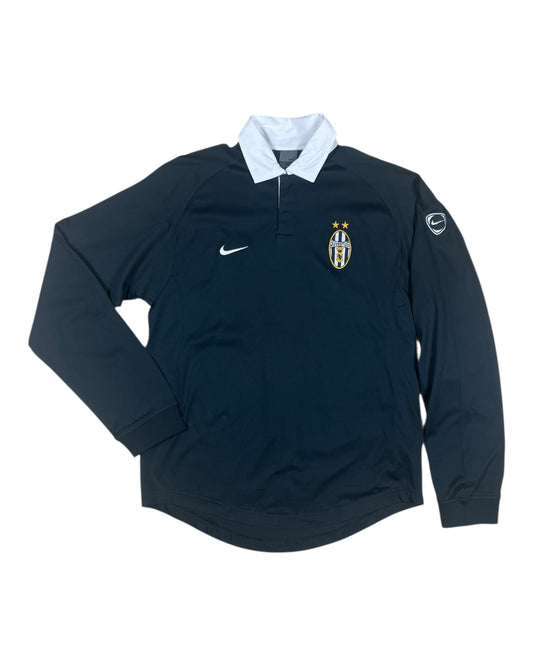 New Juventus Torino Nike Total 2003 - 2004 Polo Shirt Long Sleeve Black 100% Cotton Y2K BNWT NOS DeadStock