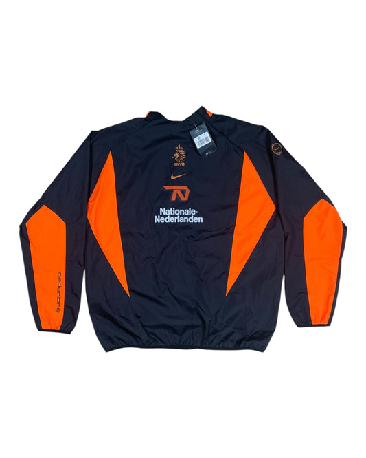 New Vintage Y2K Holland Netherlands Nike Total 2000- 2001 Windbreaker Dril Top Size XXL Black Orange BNWT NOS NWT Deadstock