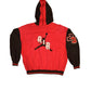 Vintage 90's Nike Air Jordan Hooded Varsity Jacket Size M Heavy Cotton Red Black