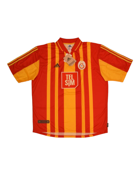 Authentic BNWT Galatasaray Istanbul Adidas 2000 - 2001 Home Football Shirt Size XL Red Yellow Tel Sim Deadstock