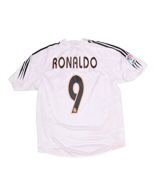 Ronaldo Nazario De Lima 'Il Fenomeno' 'The Phenomenon' R9 Real Madrid  Adidas 2004 2005 Home Football Shirt 9 White Siemens Mobile